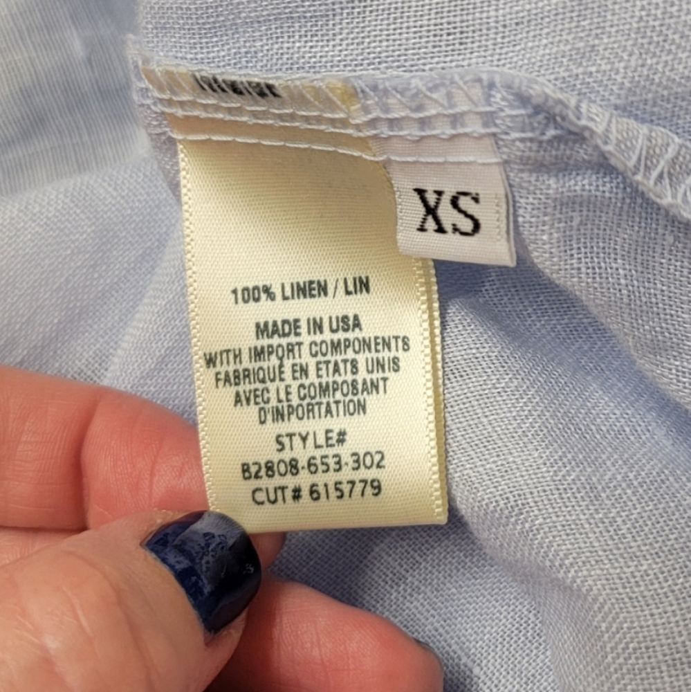Bella Dahl Linen Pocket Button Down In Perennial Blue XS - Picture 5 of 10